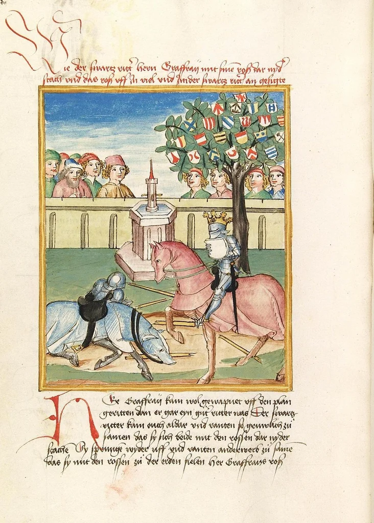 An illustration from Pontus und Sidonia, 1475, leaf 100