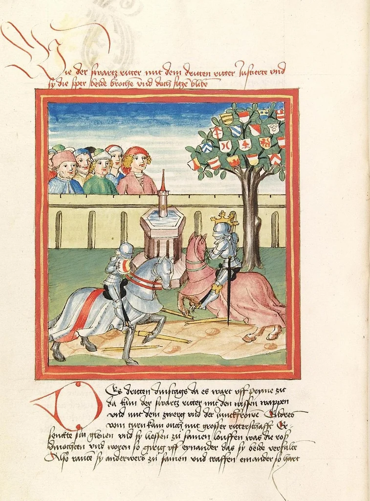 An illustration from Pontus und Sidonia, 1475, leaf 102