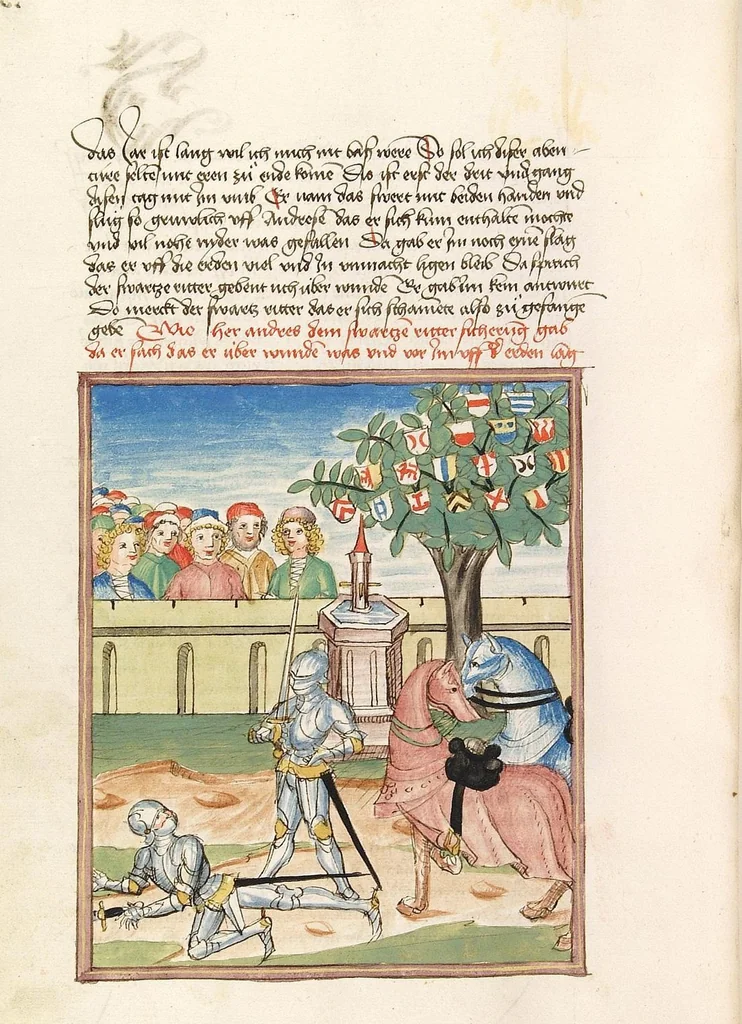 An illustration from Pontus und Sidonia, 1475, leaf 104