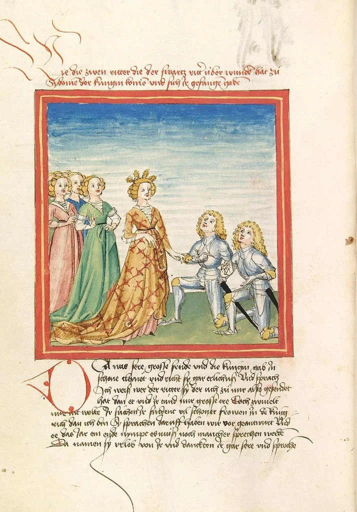 An illustration from Pontus und Sidonia, 1475, leaf 106