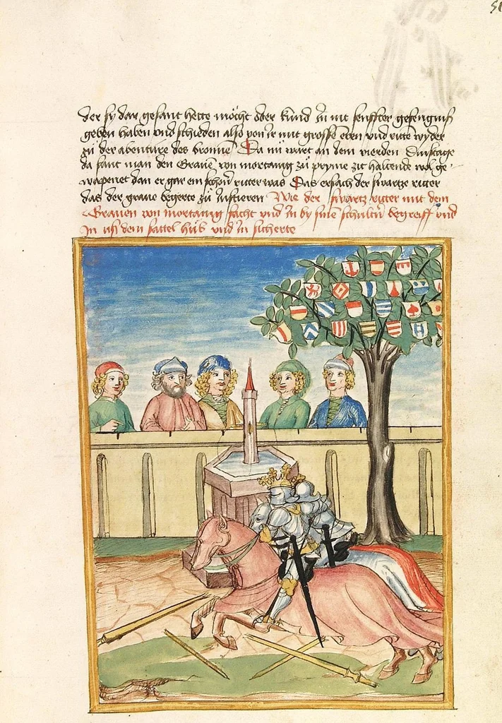 An illustration from Pontus und Sidonia, 1475, leaf 107