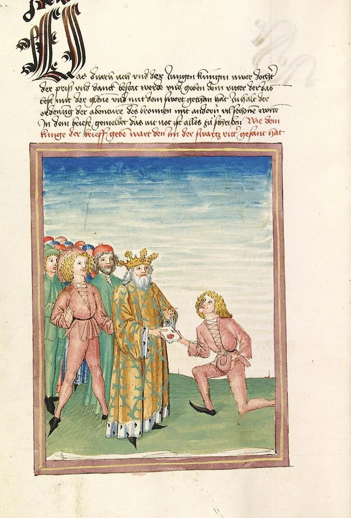 An illustration from Pontus und Sidonia, 1475, leaf 112