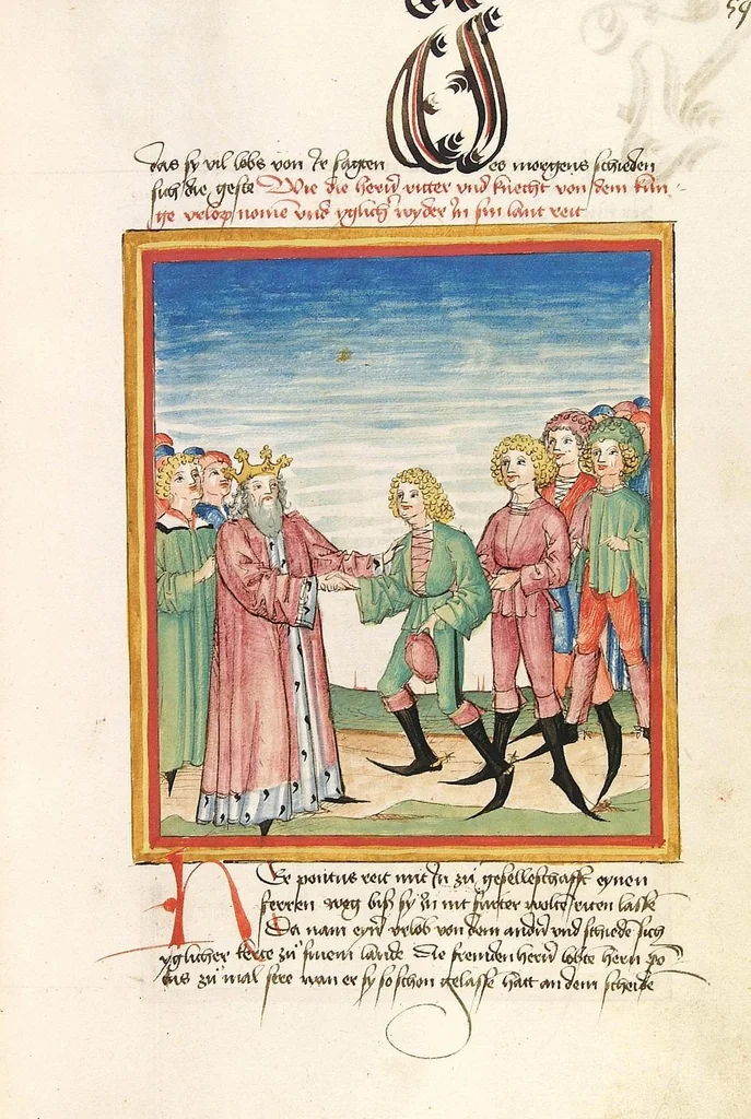 An illustration from Pontus und Sidonia, 1475, leaf 123