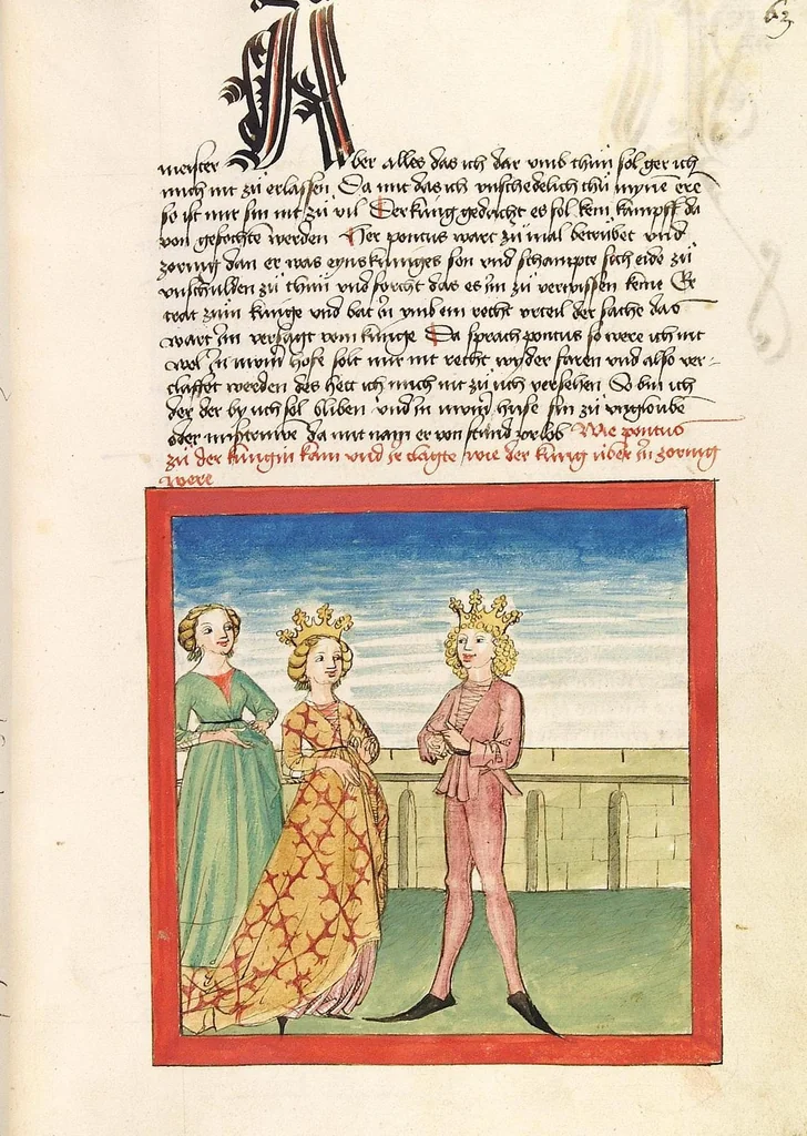 An illustration from Pontus und Sidonia, 1475, leaf 131