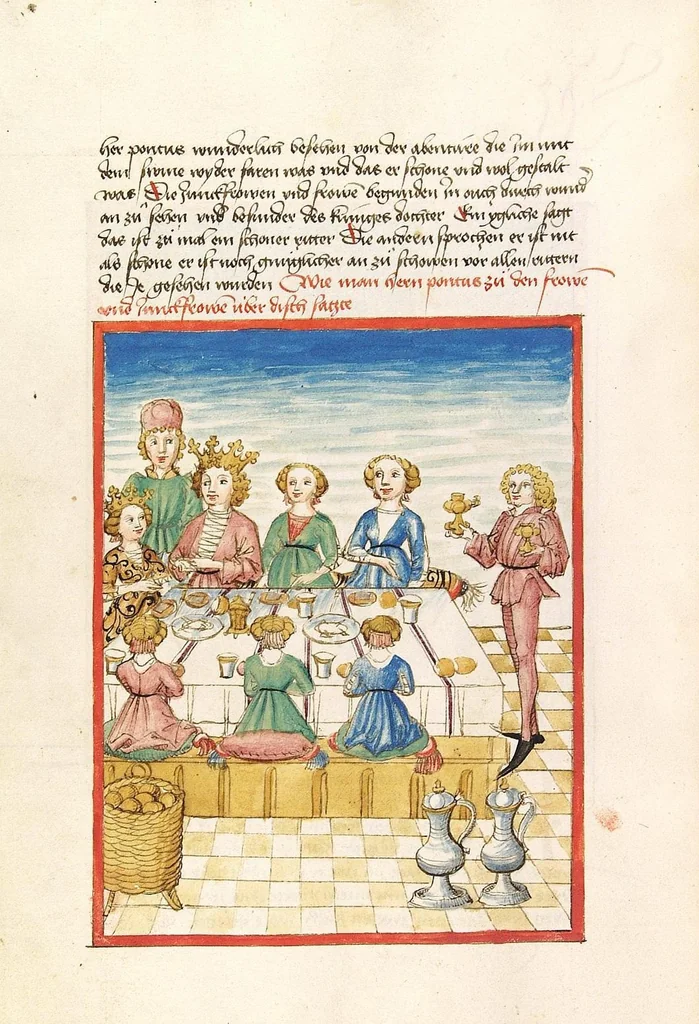 An illustration from Pontus und Sidonia, 1475, leaf 142
