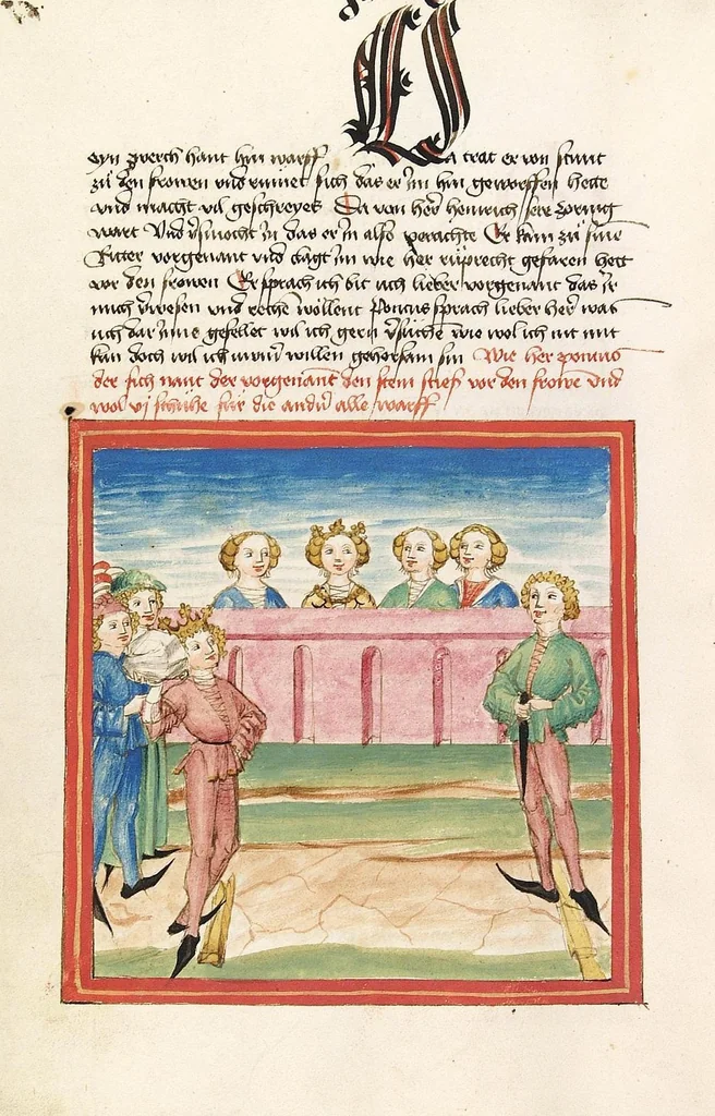 An illustration from Pontus und Sidonia, 1475, leaf 144