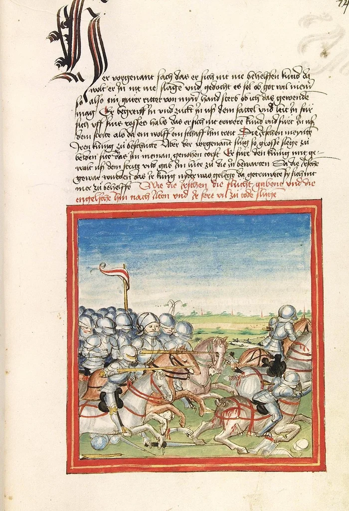 An illustration from Pontus und Sidonia, 1475, leaf 153