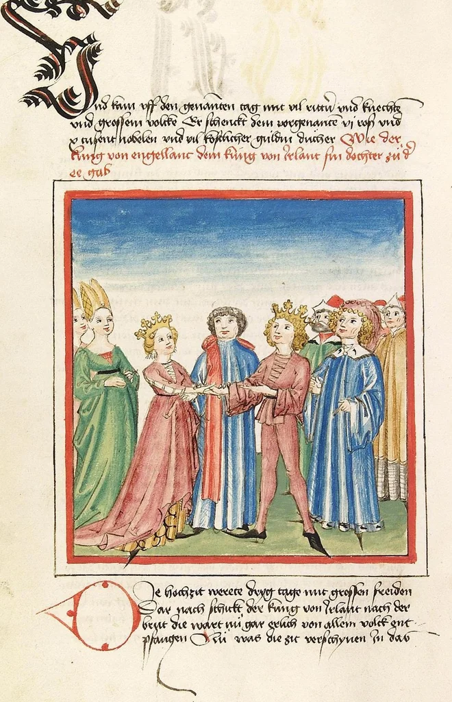 An illustration from Pontus und Sidonia, 1475, leaf 158