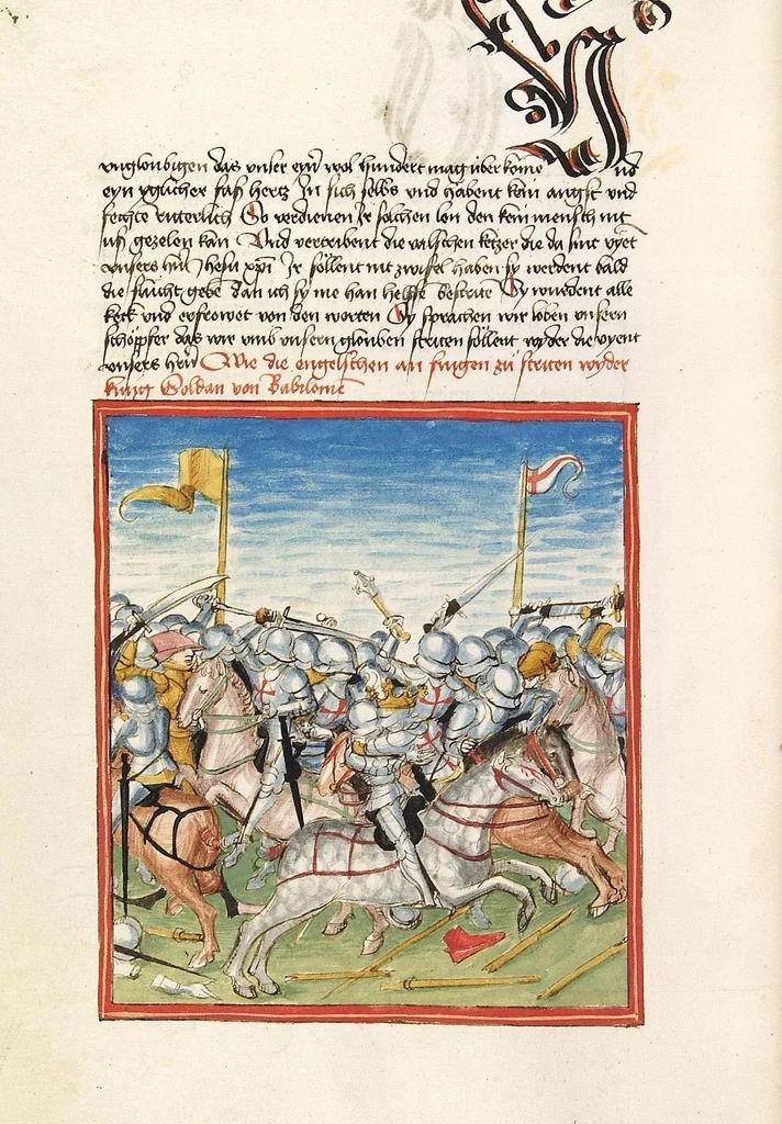 An illustration from Pontus und Sidonia, 1475, leaf 160