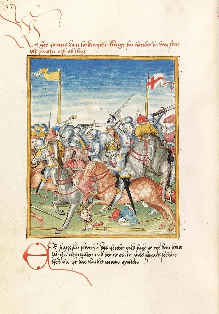 An illustration from Pontus und Sidonia, 1475, leaf 164