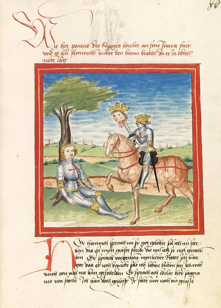 An illustration from Pontus und Sidonia, 1475, leaf 165