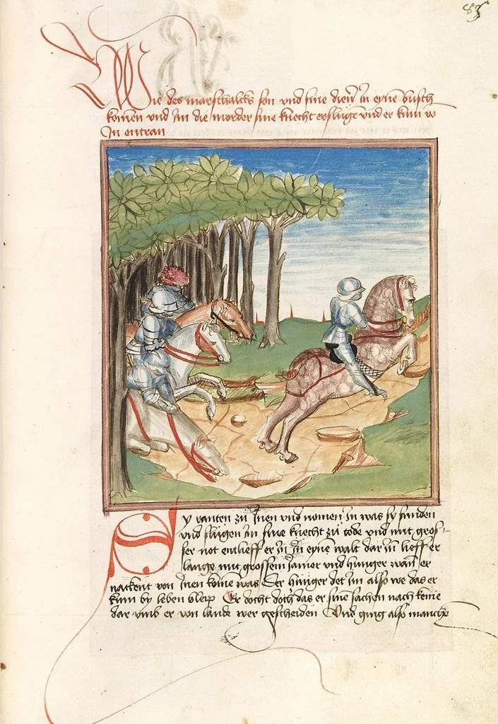 An illustration from Pontus und Sidonia, 1475, leaf 175