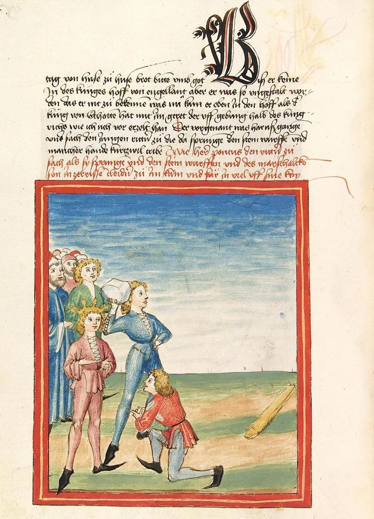 An illustration from Pontus und Sidonia, 1475, leaf 176