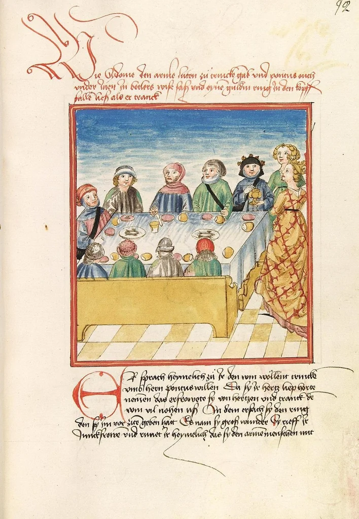 An illustration from Pontus und Sidonia, 1475, leaf 189
