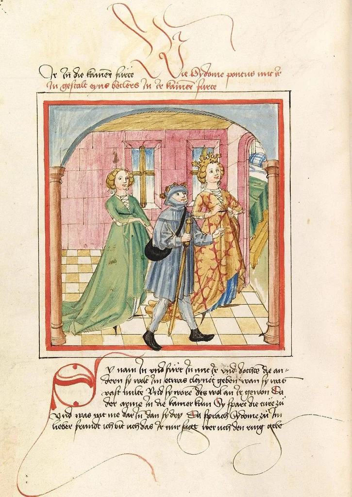 An illustration from Pontus und Sidonia, 1475, leaf 190