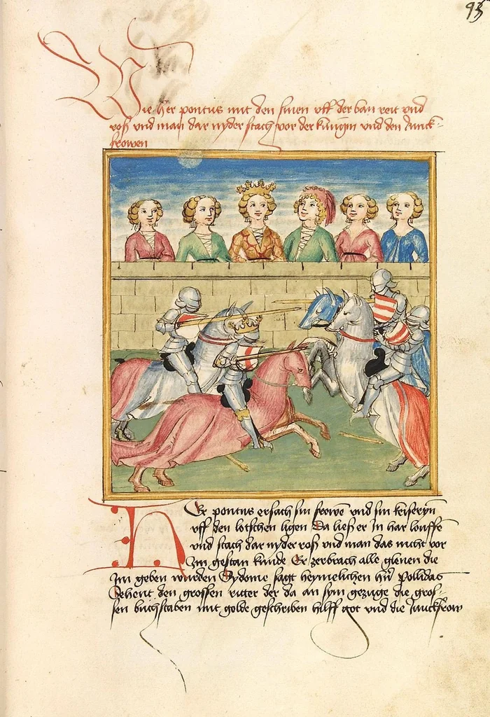 An illustration from Pontus und Sidonia, 1475, leaf 195