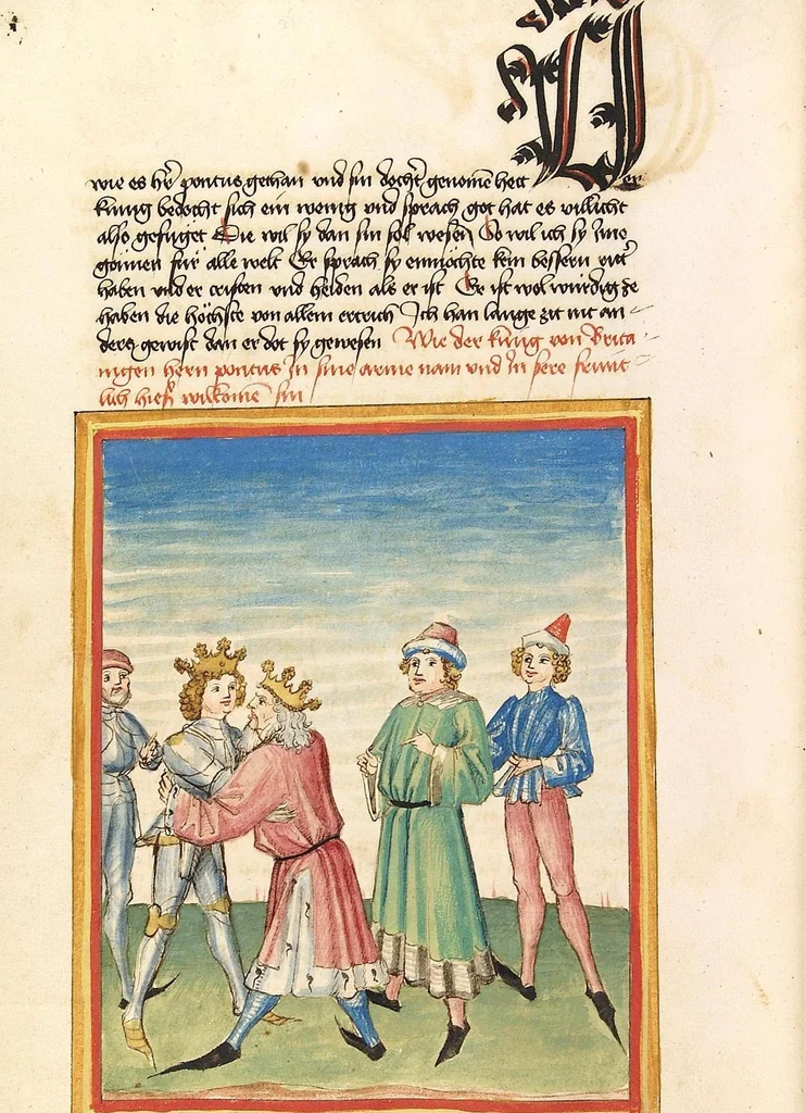 An illustration from Pontus und Sidonia, 1475, leaf 200