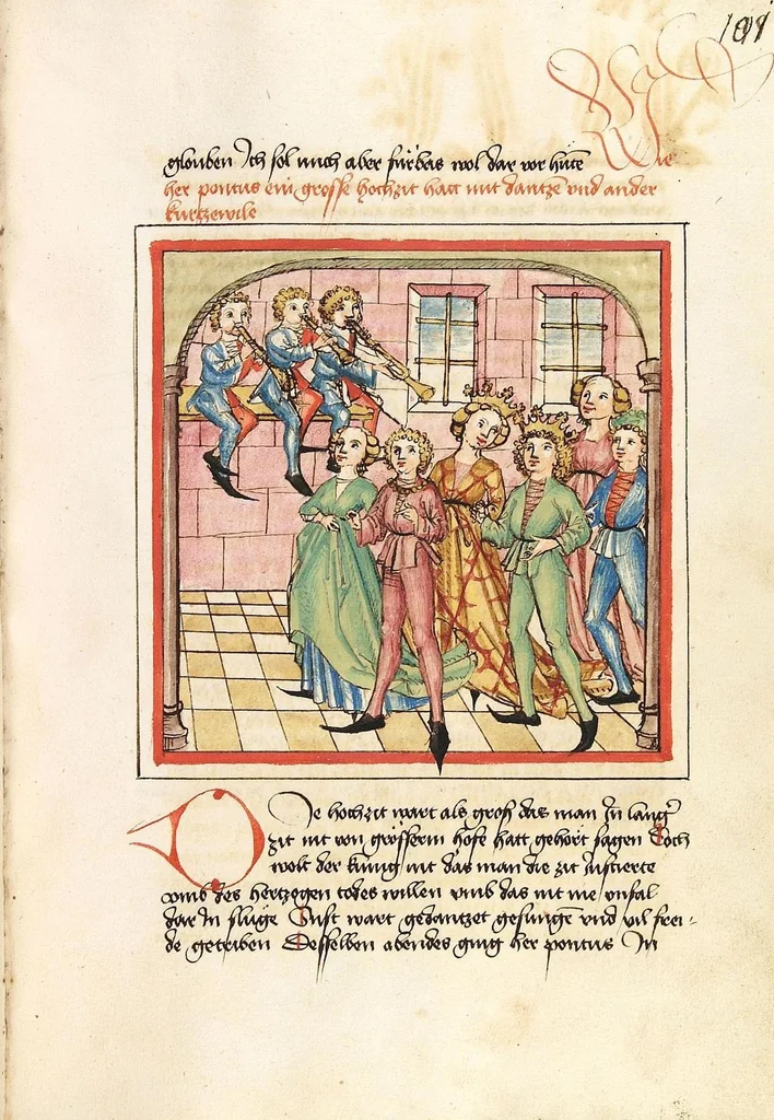 An illustration from Pontus und Sidonia, 1475, leaf 207