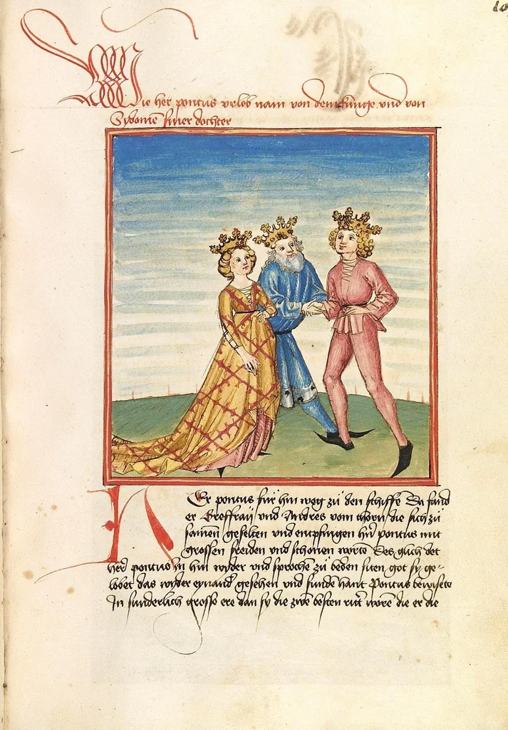 An illustration from Pontus und Sidonia, 1475, leaf 209