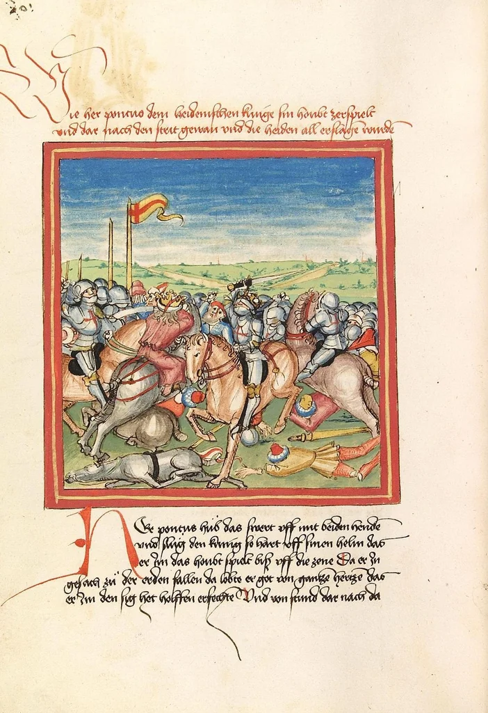An illustration from Pontus und Sidonia, 1475, leaf 220