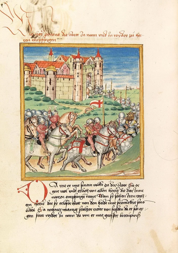 An illustration from Pontus und Sidonia, 1475, leaf 222