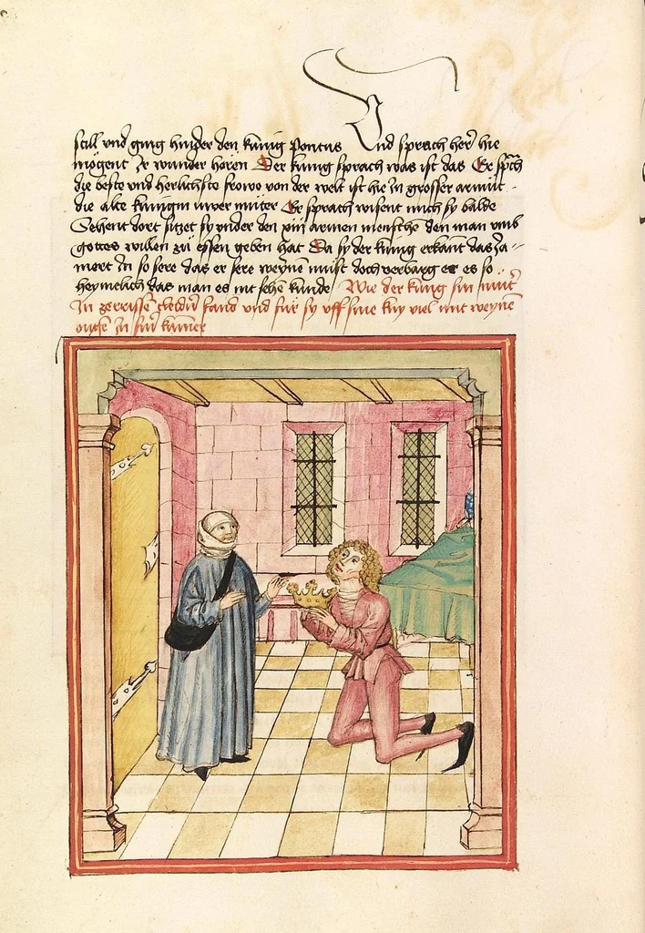 An illustration from Pontus und Sidonia, 1475, leaf 228