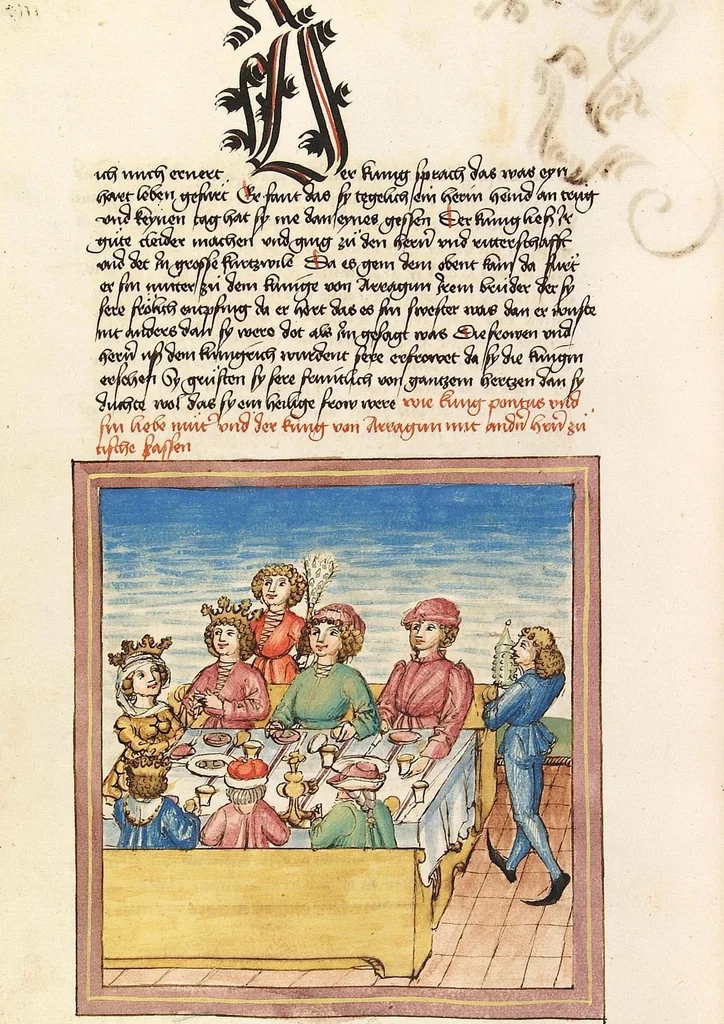An illustration from Pontus und Sidonia, 1475, leaf 230