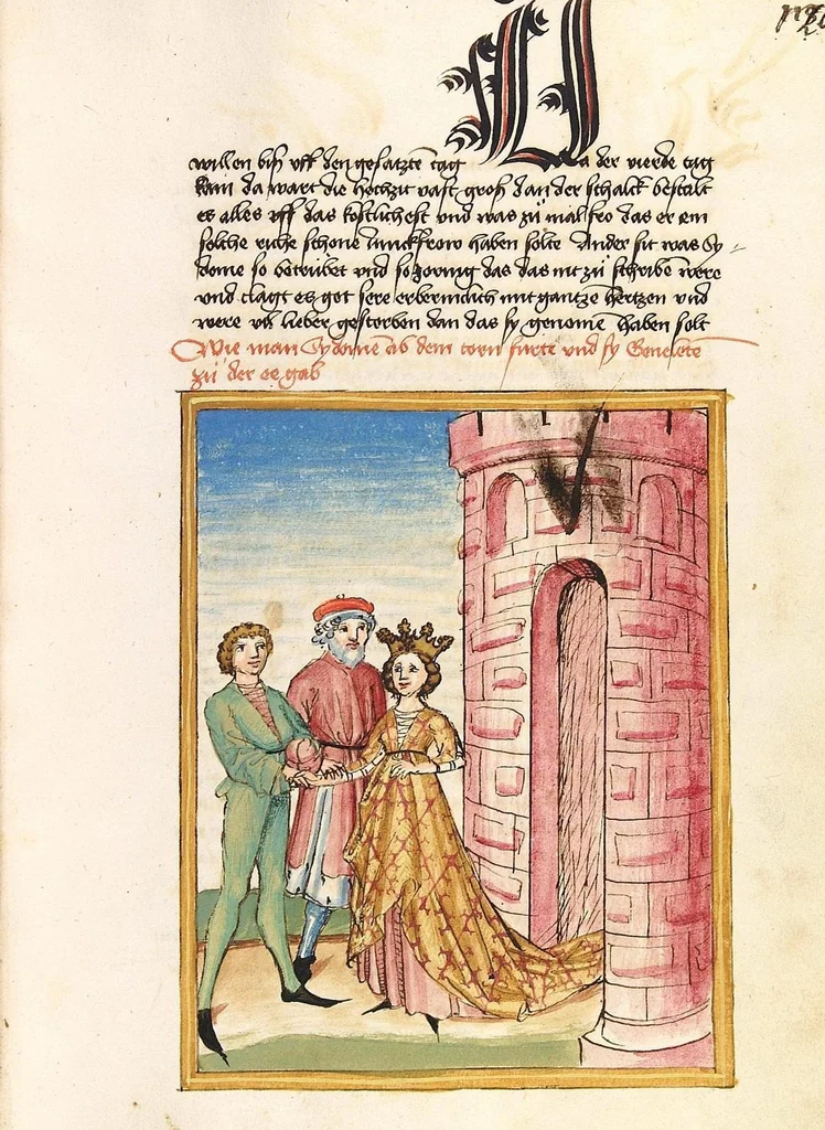 An illustration from Pontus und Sidonia, 1475, leaf 245