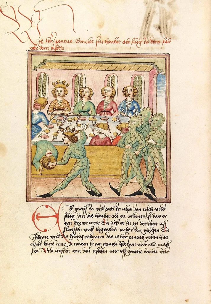 An illustration from Pontus und Sidonia, 1475, leaf 252