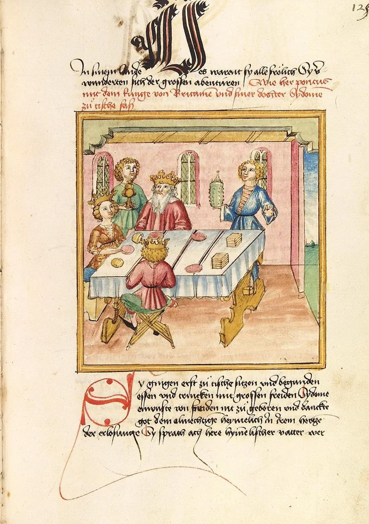 An illustration from Pontus und Sidonia, 1475, leaf 255