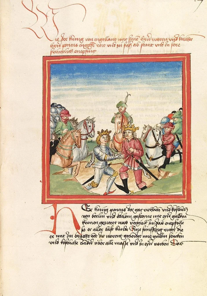 An illustration from Pontus und Sidonia, 1475, leaf 263