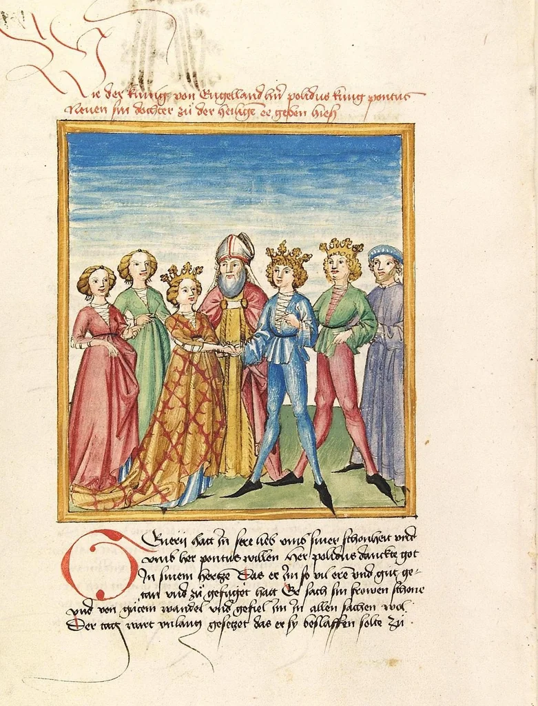 An illustration from Pontus und Sidonia, 1475, leaf 266