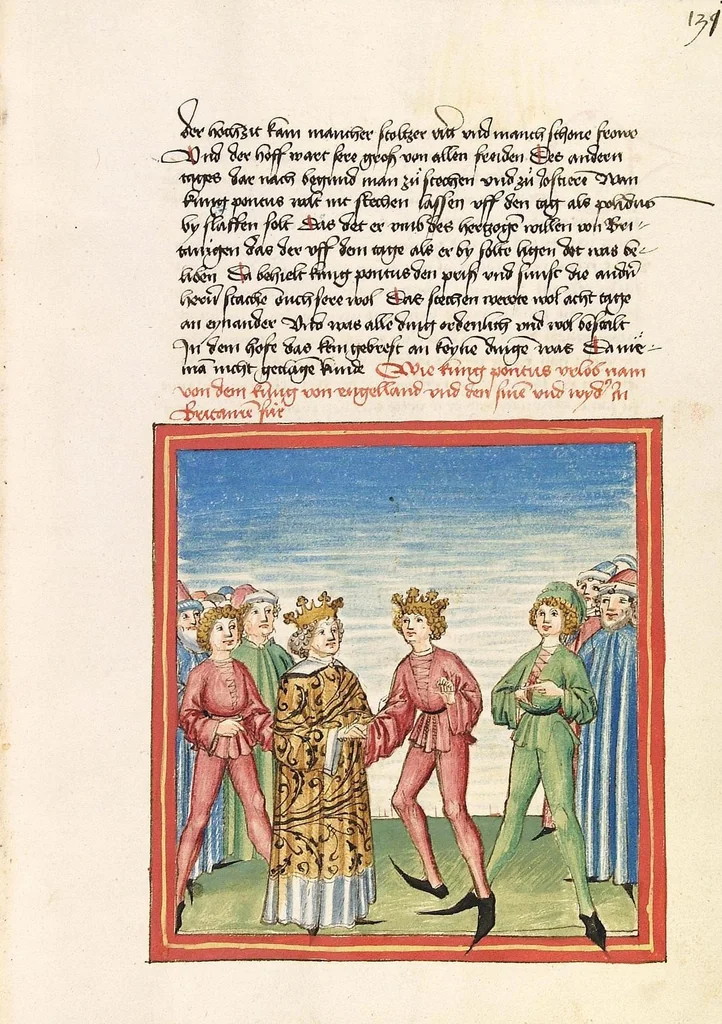 An illustration from Pontus und Sidonia, 1475, leaf 267