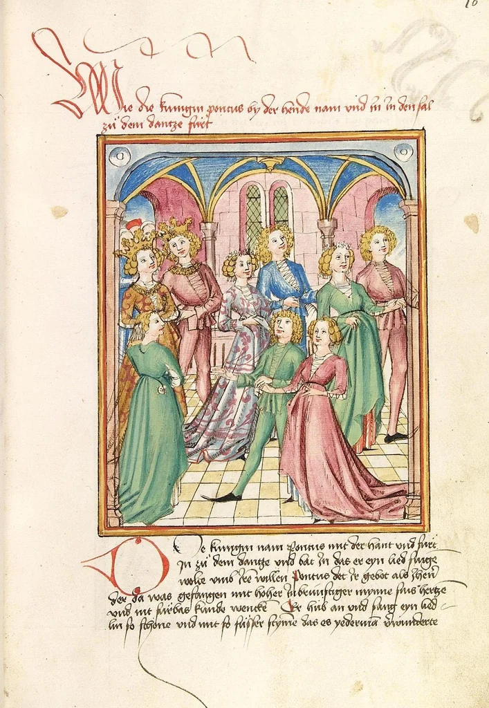 An illustration from Pontus und Sidonia, 1475, leaf 37