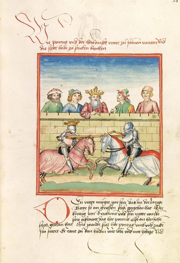 An illustration from Pontus und Sidonia, 1475, leaf 47