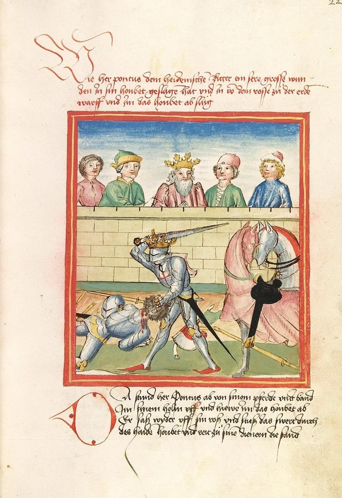An illustration from Pontus und Sidonia, 1475, leaf 49