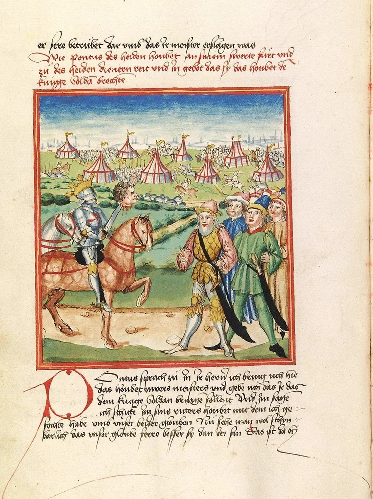 An illustration from Pontus und Sidonia, 1475, leaf 50
