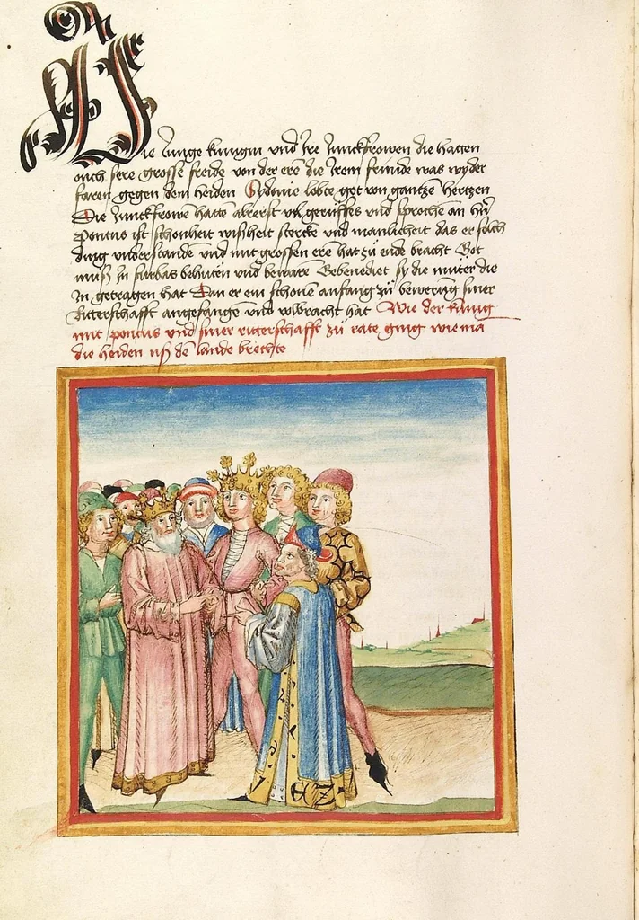 An illustration from Pontus und Sidonia, 1475, leaf 52