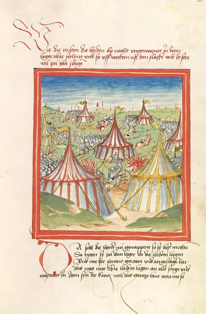 An illustration from Pontus und Sidonia, 1475, leaf 57