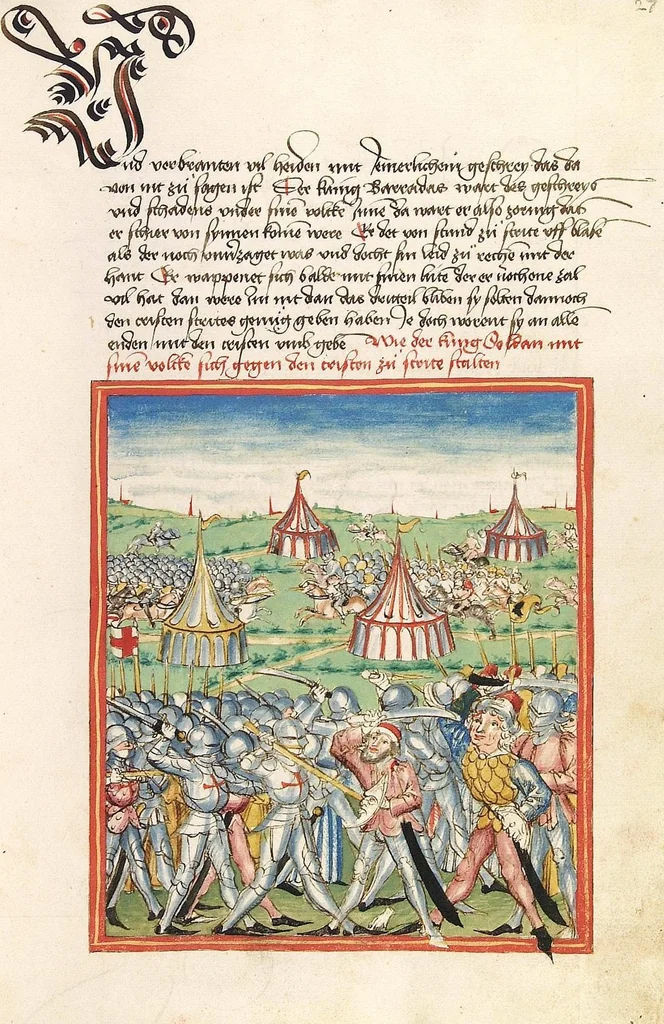 An illustration from Pontus und Sidonia, 1475, leaf 59