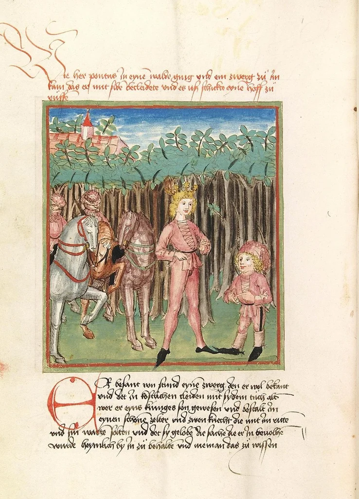 An illustration from Pontus und Sidonia, 1475, leaf 86