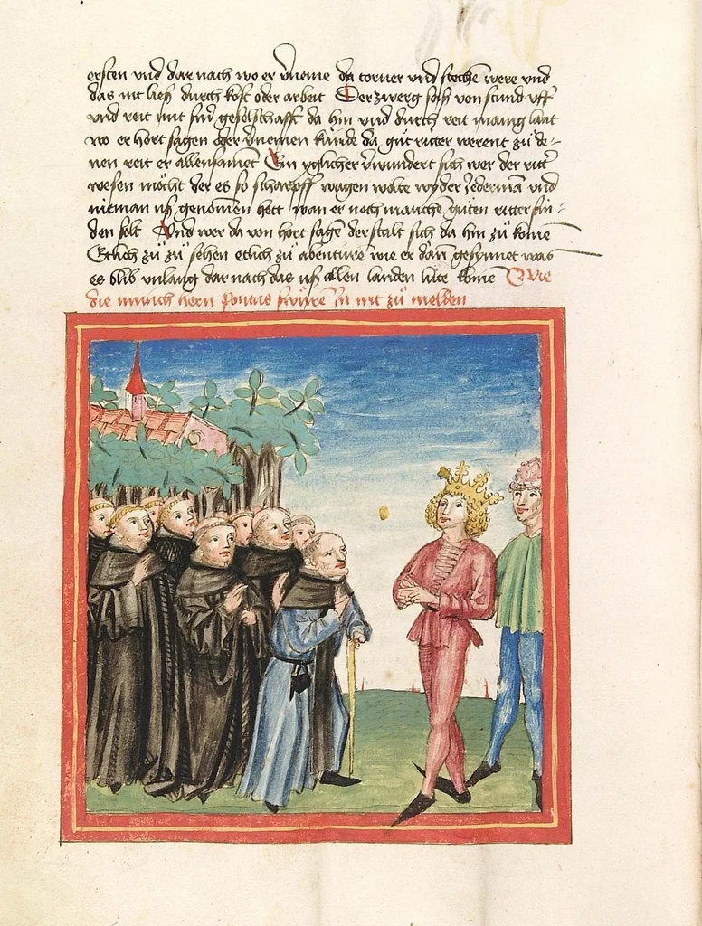 An illustration from Pontus und Sidonia, 1475, leaf 88