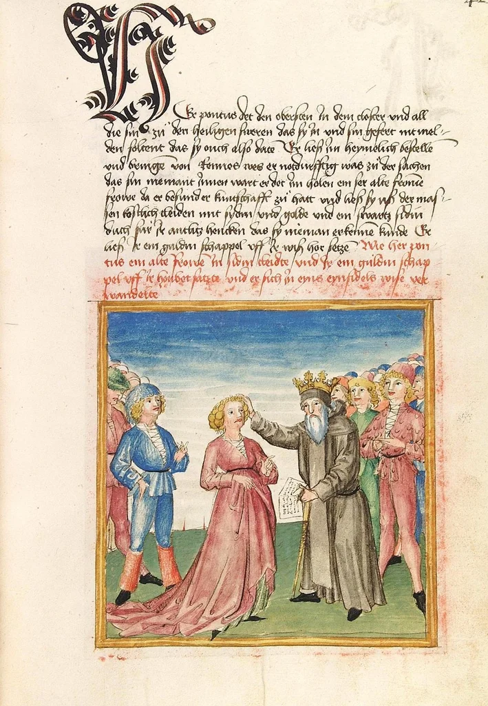 An illustration from Pontus und Sidonia, 1475, leaf 89