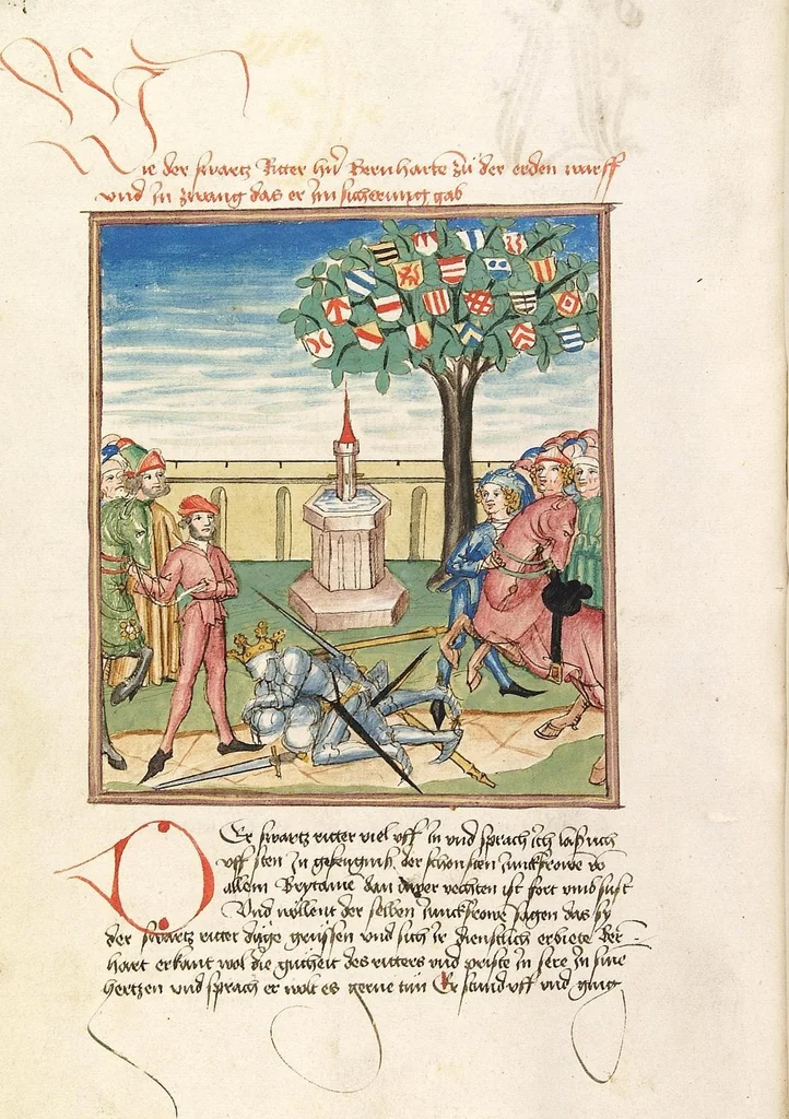 An illustration from Pontus und Sidonia, 1475, leaf 96