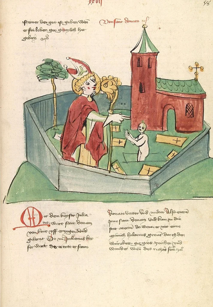 An illustration from "Elsässische Legenda Aurea", 1419, leaf 131