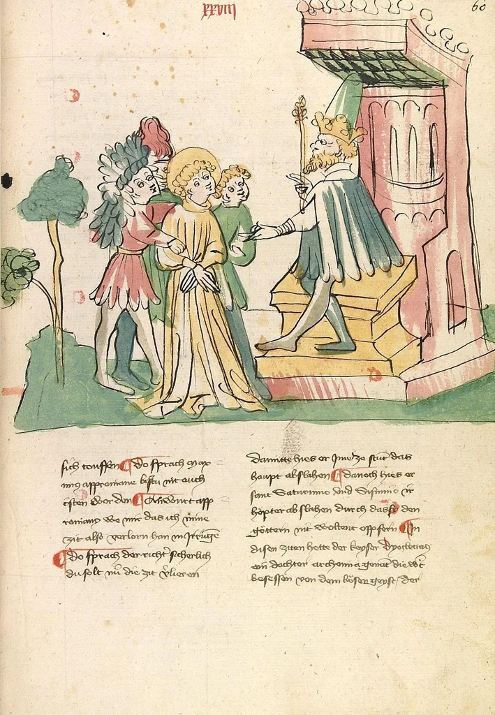 An illustration from "Elsässische Legenda Aurea", 1419, leaf 135