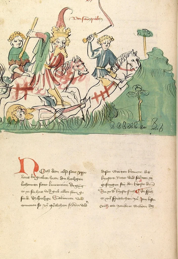 An illustration from "Elsässische Legenda Aurea", 1419, leaf 152