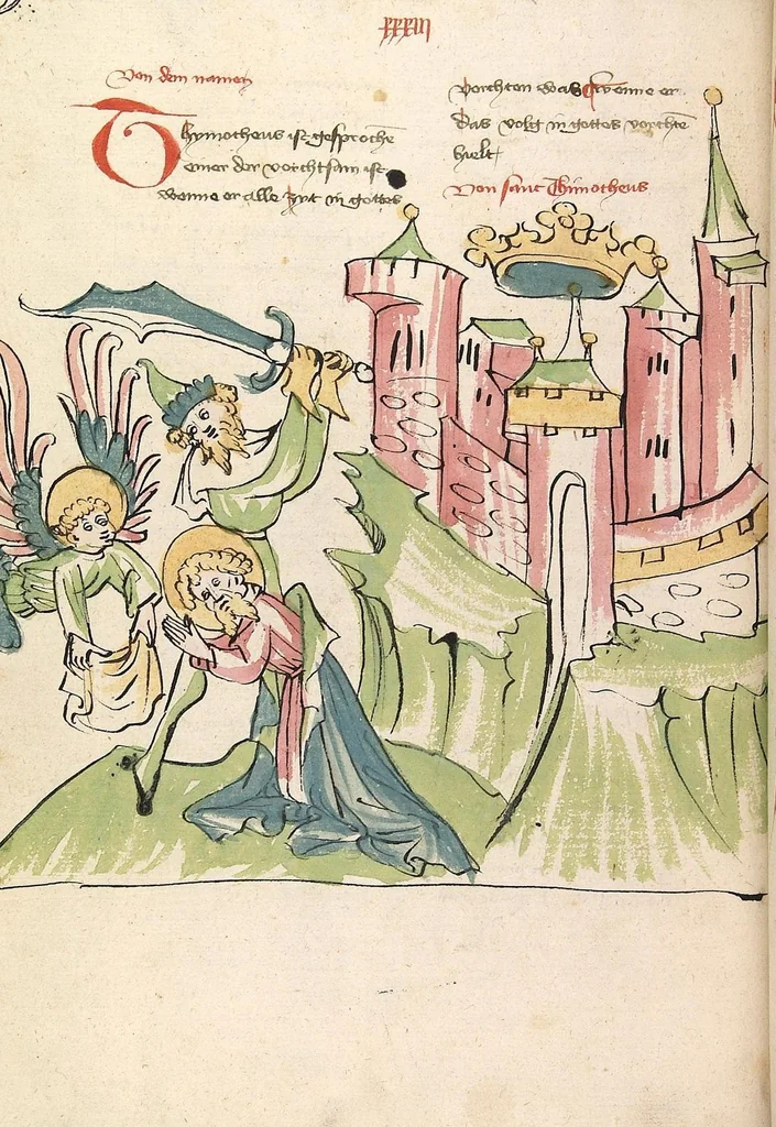An illustration from "Elsässische Legenda Aurea", 1419, leaf 176