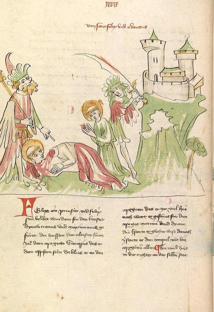 An illustration from "Elsässische Legenda Aurea", 1419, leaf 200