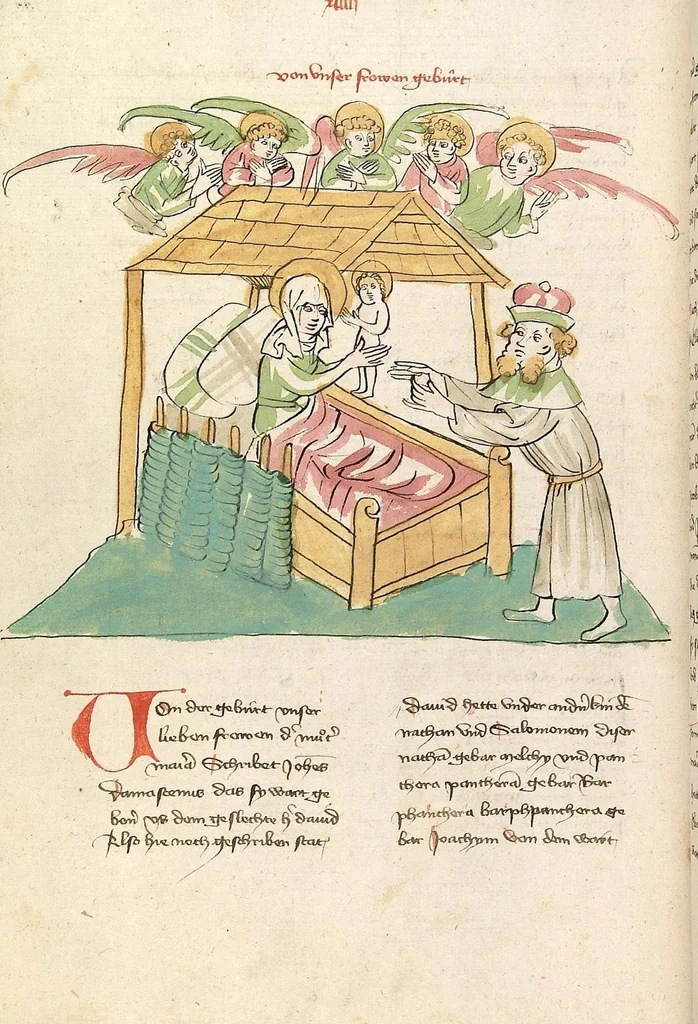 An illustration from "Elsässische Legenda Aurea", 1419, leaf 216